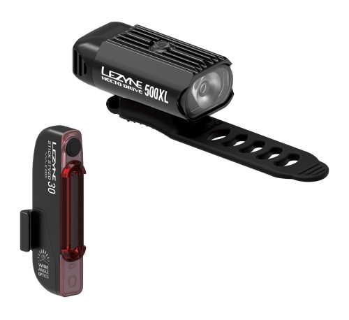 ZESTAW LAMPEK LEZYNE HECTO DRIVE 500XL przód 500 lumenów, STICK tył 30 lumenów, usb czarne