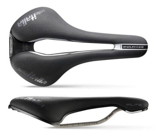 SIODŁO SELLE ITALIA FLITE BOOST ENDURANCE SUPERFLOW S (id match - S3) TI 316 Tube 7, fibra-tek, czarne
