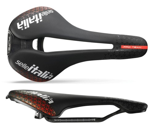SIODŁO SELLE ITALIA FLITE Boost PRO TEAM Kit Carbonio Superflow L3, Carbon Rail ⌀7x9 mm + 10mm, Fibra-Tek, 170g, Czarne 