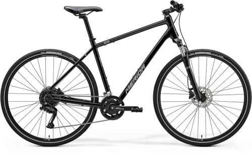 Rower Crossowy MERIDA CROSSWAY 100 GLOSSY BLACK (SILVER)